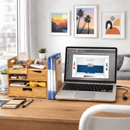 Crestovaub Bamboo Desk Organizer with Drawer