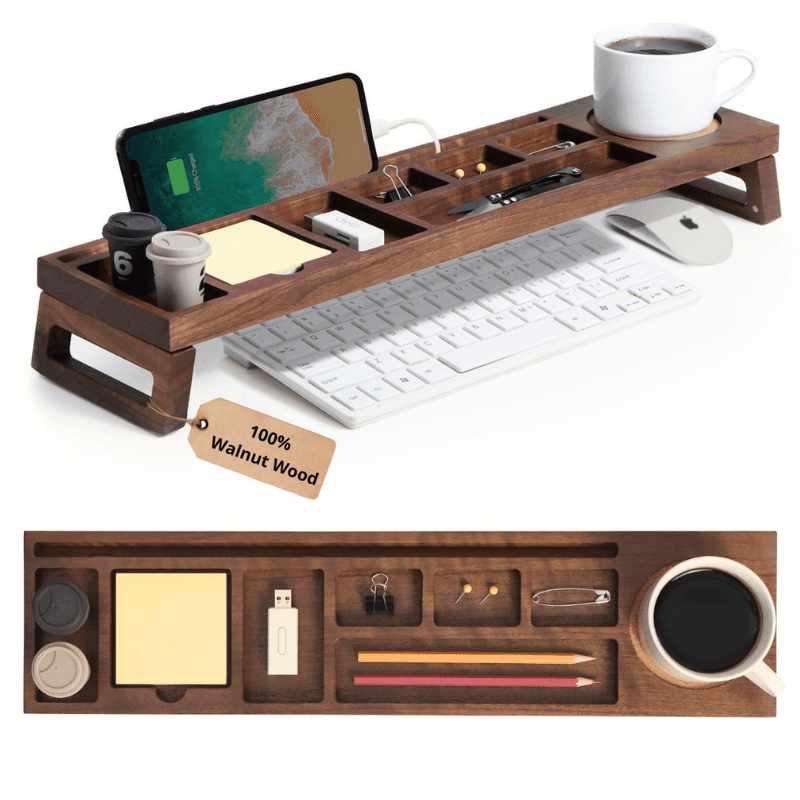 Crestovaub Walnut Desk Organizer