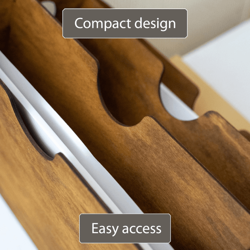 Wooden Desk Organizer for Documents and Office Supplies